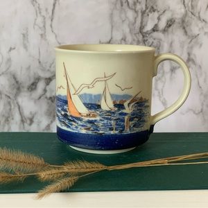 Vintage hand crafted Otagiri Original made in Japan nautical stoneware mug